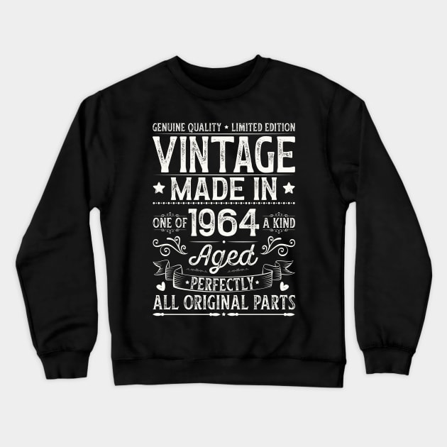 Vintage 1964 60th Birthday Crewneck Sweatshirt by Etopix